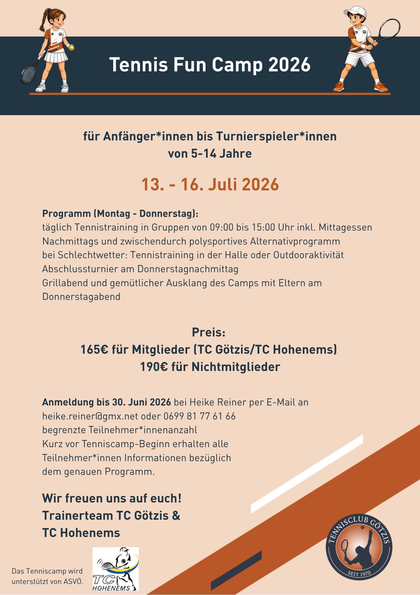 Tennis Fun Camp 2026 – Plakat